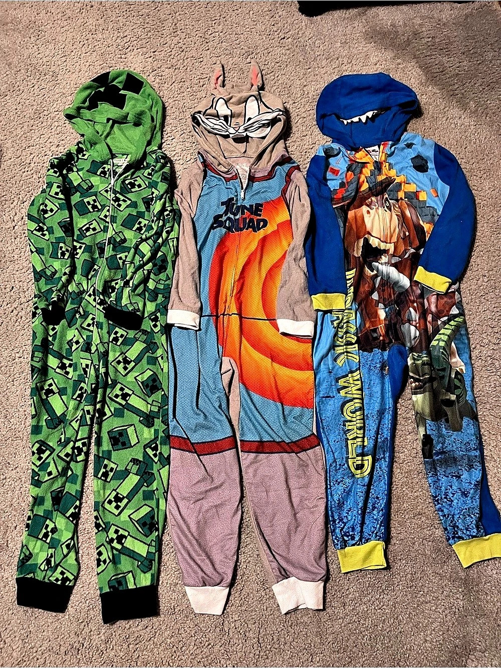 Kids Character Hooded Footies Green & Blue